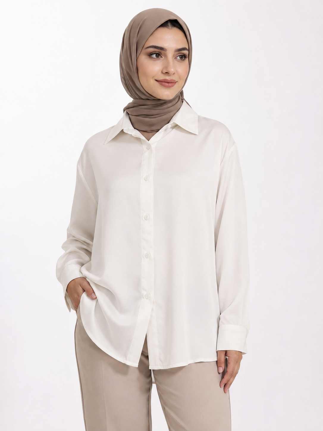 شومیز زنانه سفید بیسیک