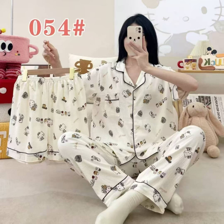 ست راحتی زنانه سه تیکه نخ