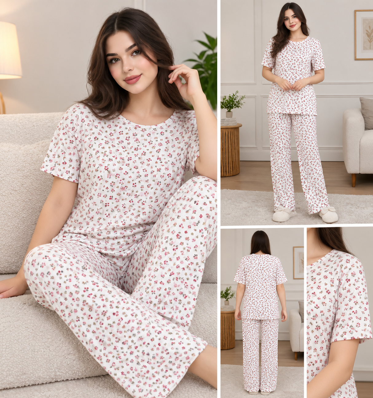 ست راحتی زنانه گلدار ریز