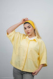 شومیز زنانه باکسی کتان