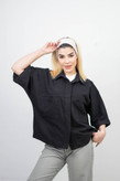 شومیز زنانه باکسی کتان